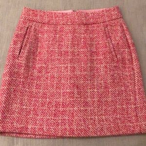 Pink and white tweed skirt